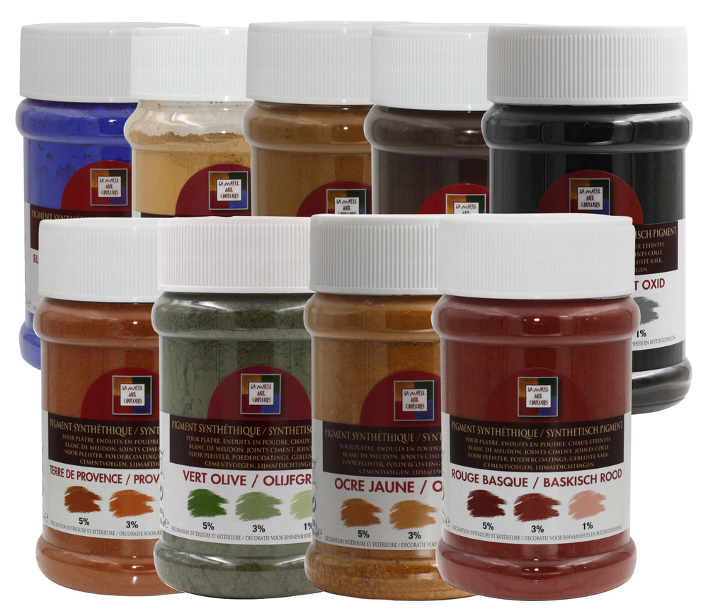 Pigments colorants en poudre pour peinture, pot de 250 ml