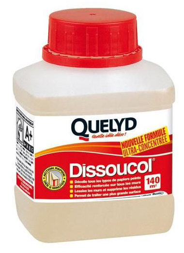 Flacon de Dissoucol Ultra Concentré 250 ml, décolleur adhésif puissant pour éliminer efficacement toutes traces de colle.