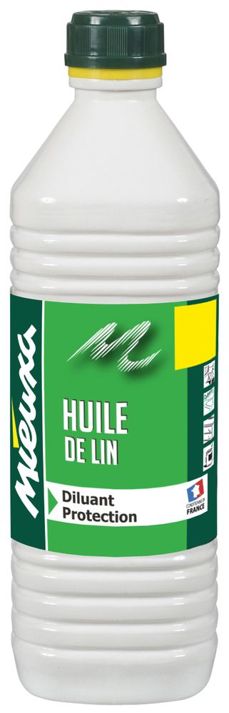 Huile de Lin naturelle 1L pour protection et entretien du bois