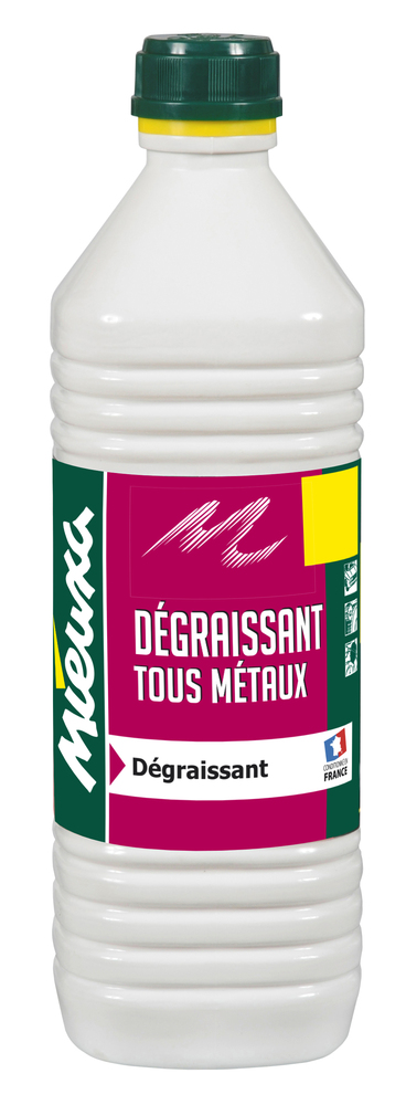 Dégraissant Tous Métaux 1L, puissant et multi-usages pour l'entretien de pièces métalliques.