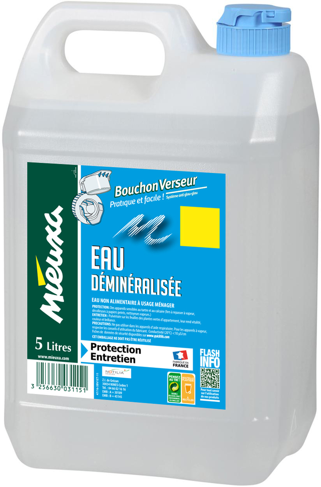 Eau déminéralisée - Bidon 5L - Mieuxa®