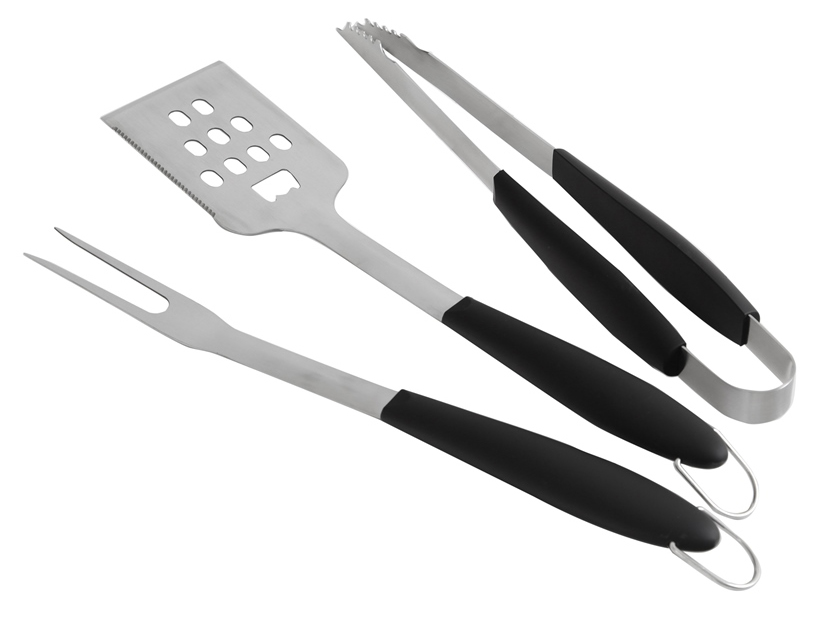 Set 3 Ustensiles Inox Pince/Spatule/Fourchette