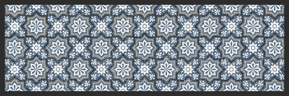 Tapis Entry Simple Tile Blue 50x150cm sur cintre