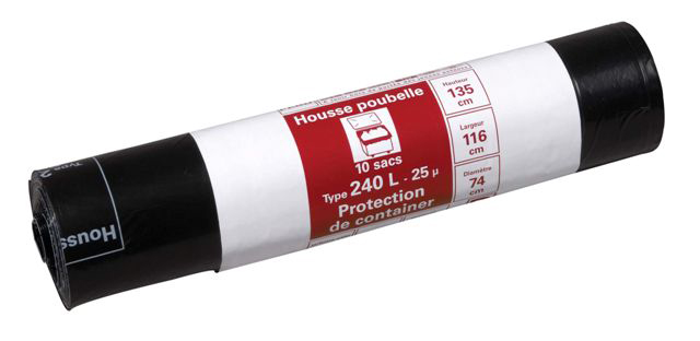 Housse Protection Container Noir Rouleau de 10 sacs