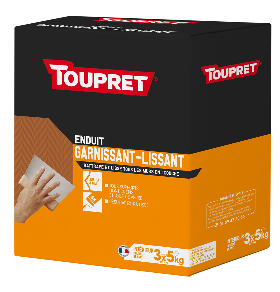 Enduit Garnissant Lissant 2en1 poudre 3x5kg TOUPRET | DOD