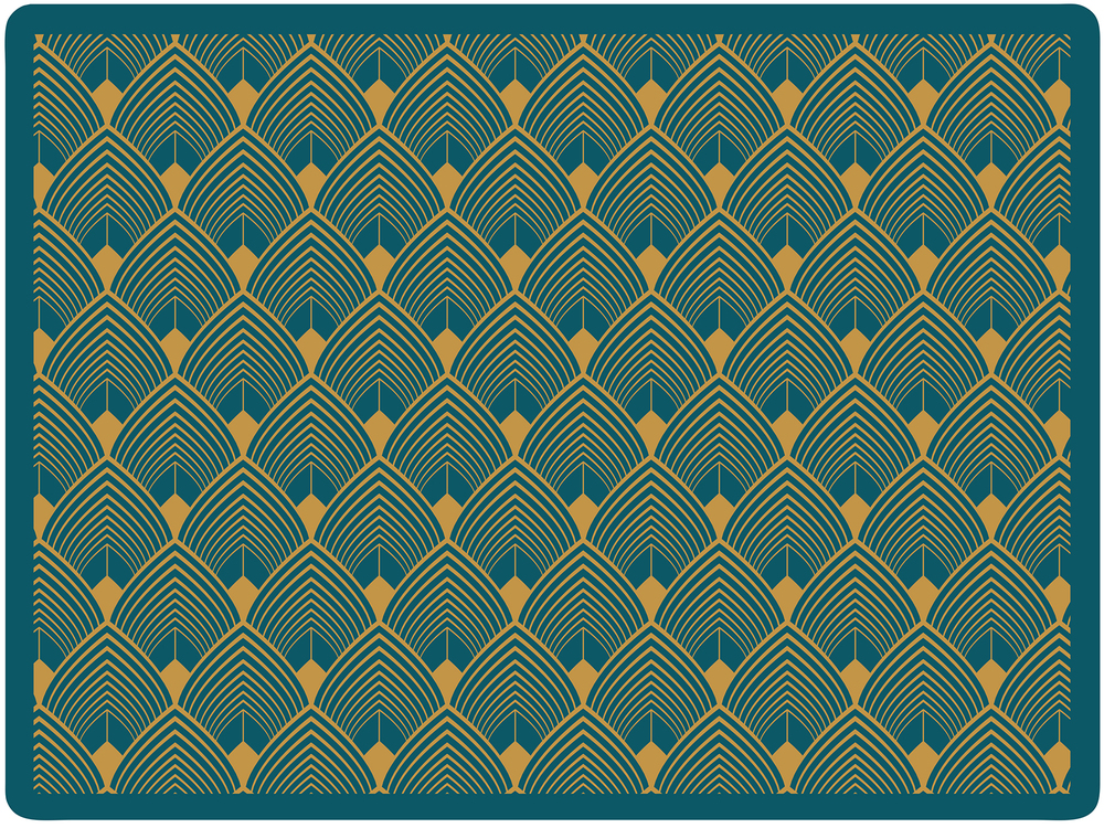 Set de table Deko 40 x 30 cm vert et or, pour une décoration de table élégante et lavable