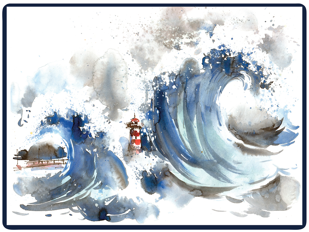 Set de Table 40 x 30 cm Vague Aquarelle