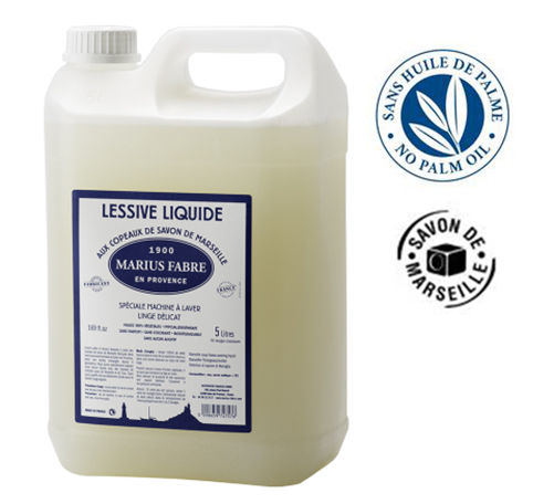 Lessive Liquide aux copeaux de Savon de Marseille Sans Huile de Palme 5L