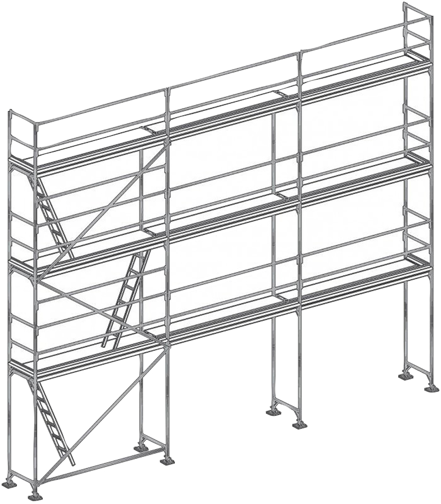 Échafaudage R200 Progress First 80 m² Structure Fusio + Planchers Acier + Plinthes