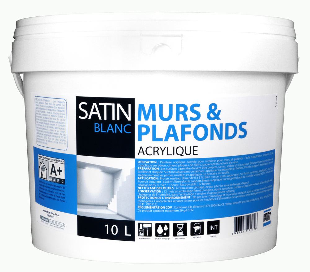Batir 1er Mur & Plafond Satin Acrylique
