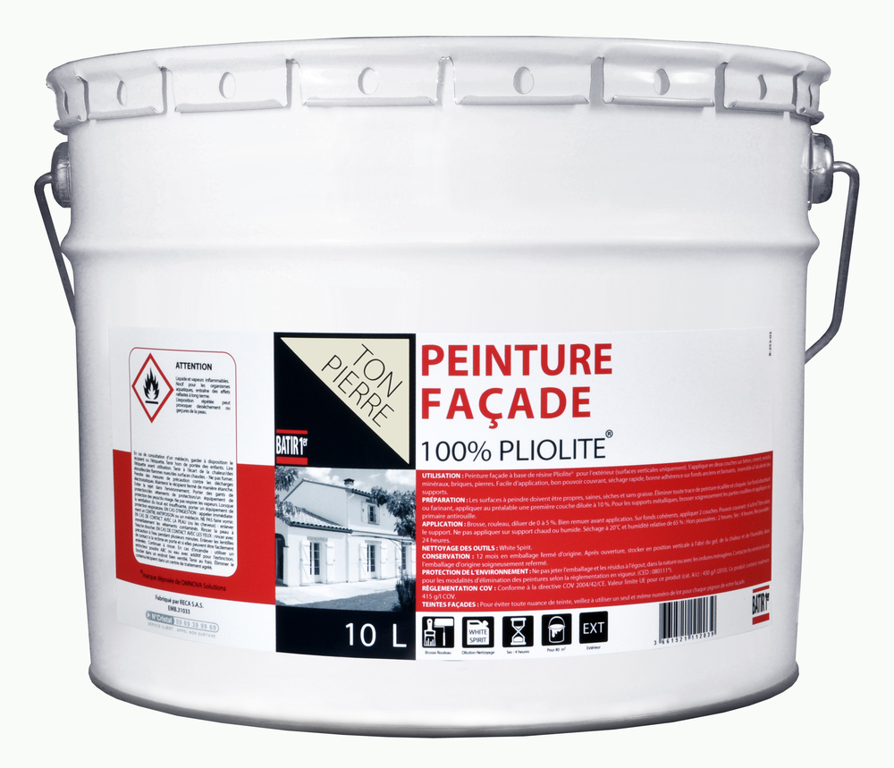 Batir 1er Façade Pliolite 10L Ton Pierre