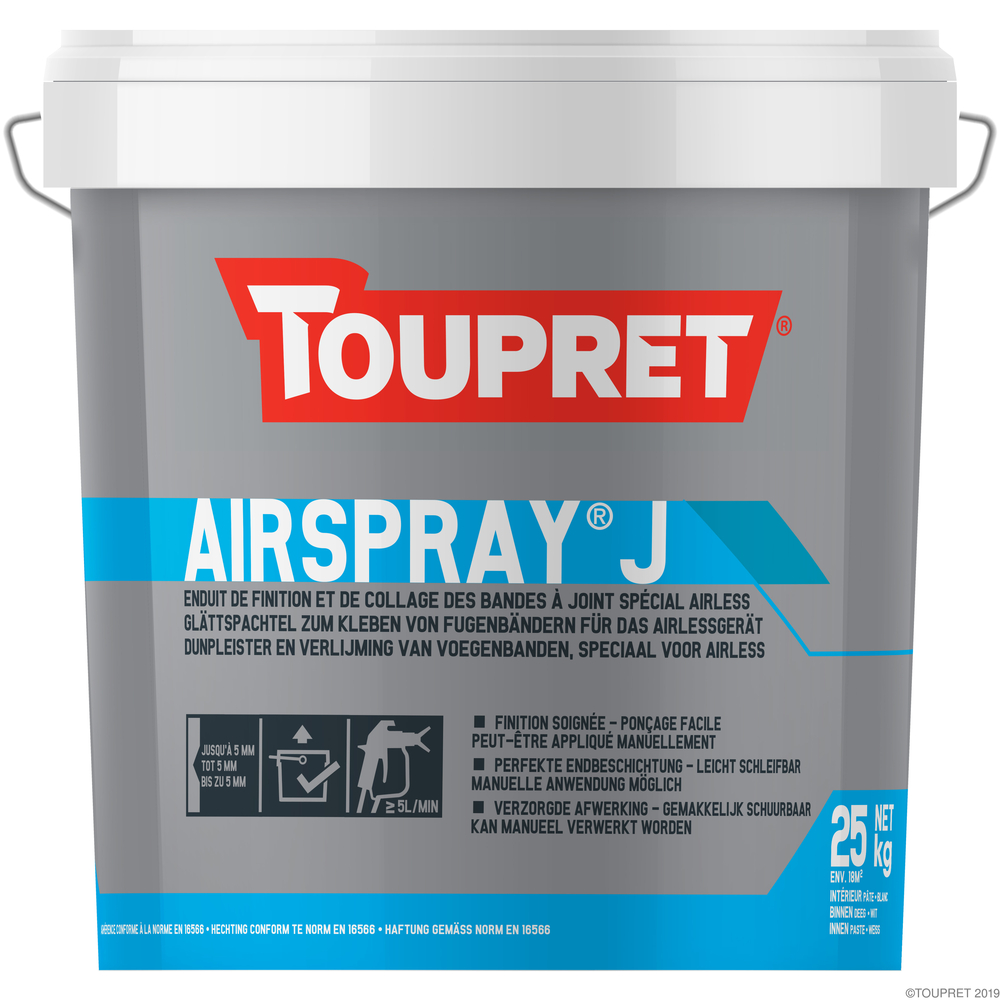 Airspray J - Enduit de finition et de collage des bandes à joint manuel ou Airless -  25 kg