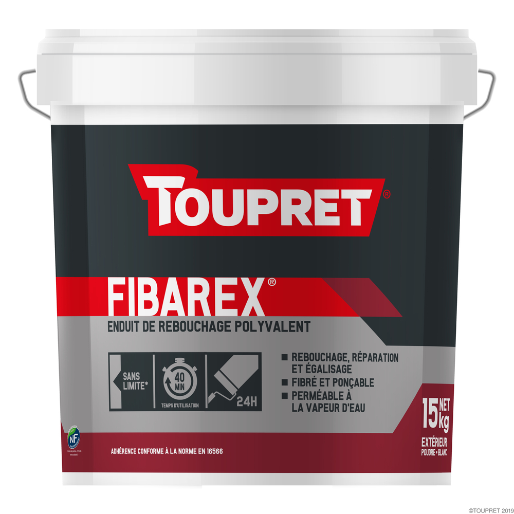 Fibarex Enduit Polyvalent Poudre en Seau de 15 kg