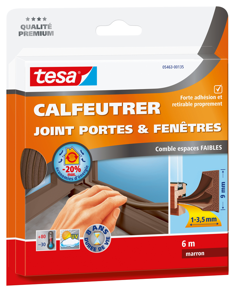 Calfeutrer - Joint Portes et Fenêtres Espaces Faibles Brun 6mx9mmx4mm