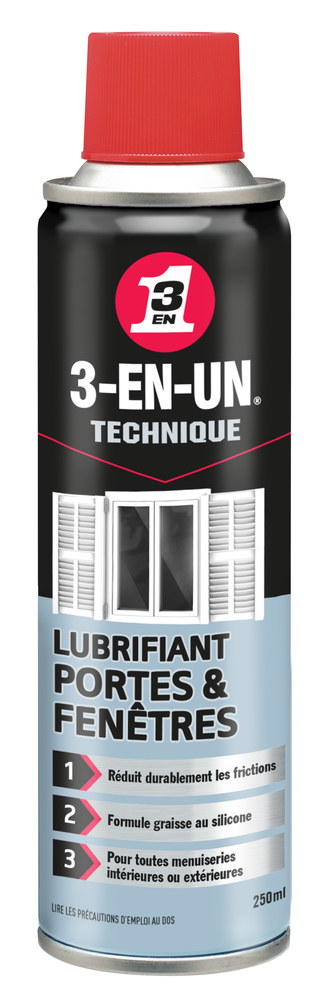 Lubrifiant Portes & Fenêtes 3-EN-UN Technique 250 ml