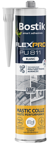 Mastic Colle polyuréthane FlexPro PU811 Blanc 300 ml en cartouche, forte adhérence