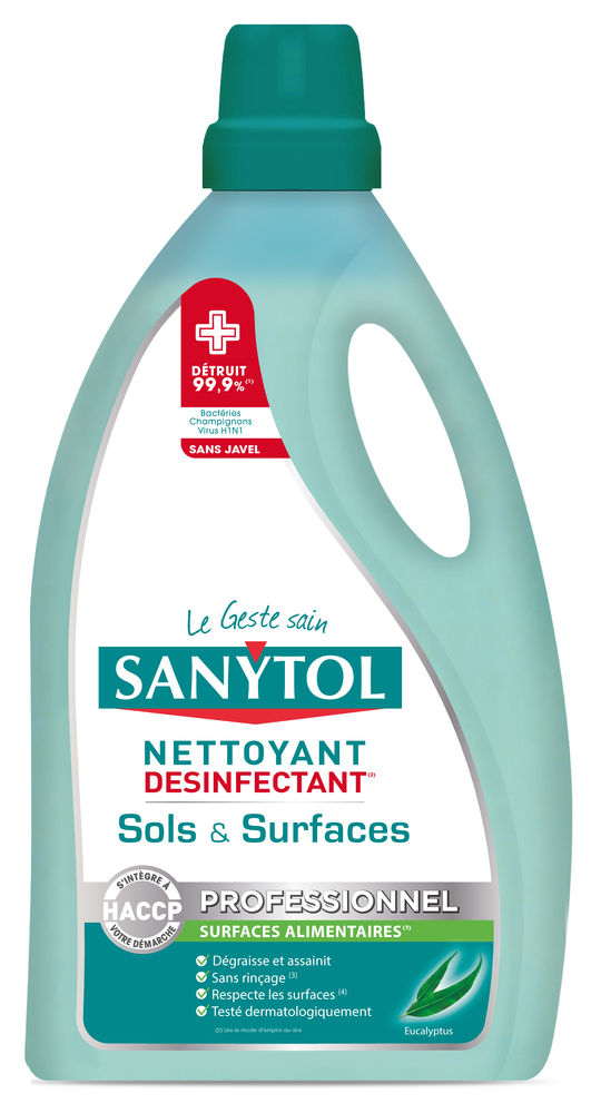 Nettoyant Désinfectant Sols & Surfaces Eucalyptus Flacon de 5L