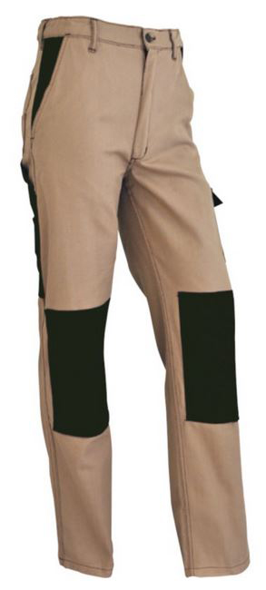 Pantalon de travail Confort robuste multipoches bicolore Beige et Chocolat