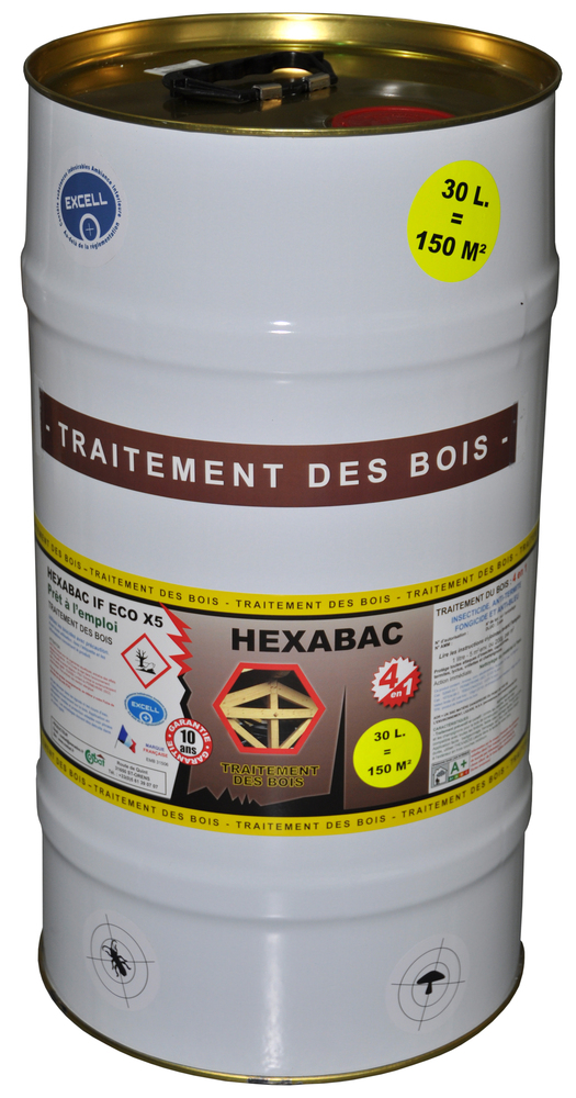 Traitement Bois Hexabac Eco Fût 30L