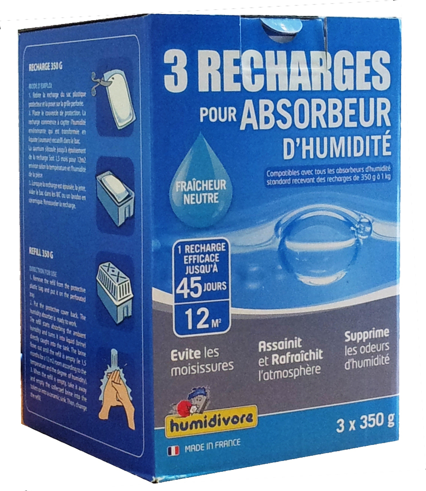 Lot de 3 Recharges Humidivore 350 g Neutre dont 1 GRATUITE