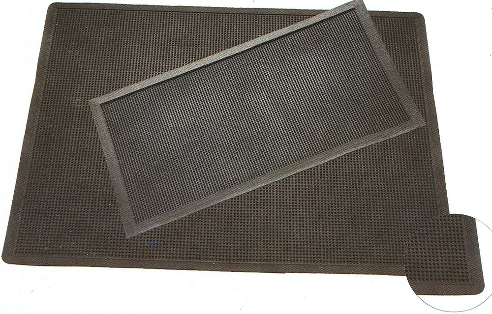 Lot de 10 Tapis Caoutchouc Gratte Pieds à Picots Noir 40 x 60 cm