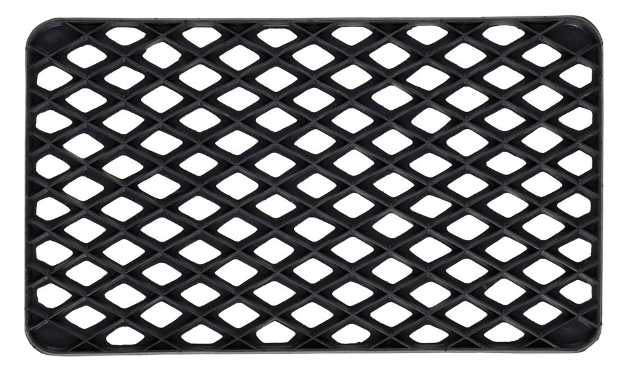 Tapis Grille Rectangulaire Caoutchouc 33 x 56 cm Noir Lot de 10