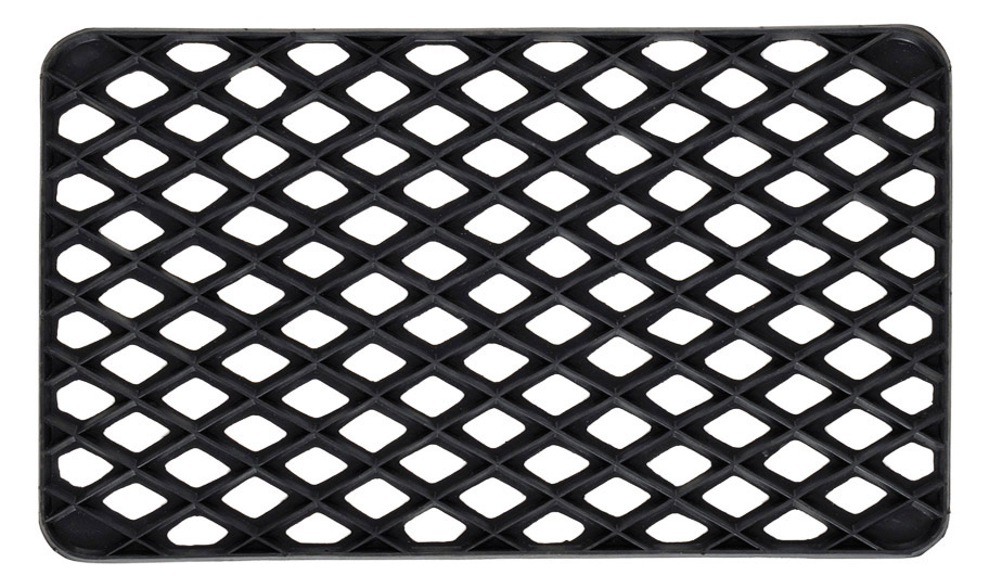 Tapis Grille Rectangulaire Caoutchouc 33x56cm Noir Lot de 10