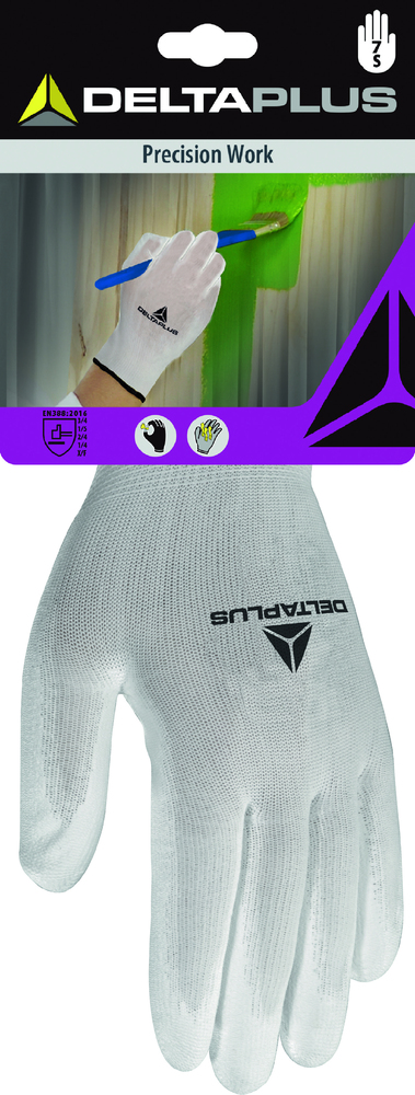Paire de Gants Peinture Tricot Enduit Blancs sur Carte