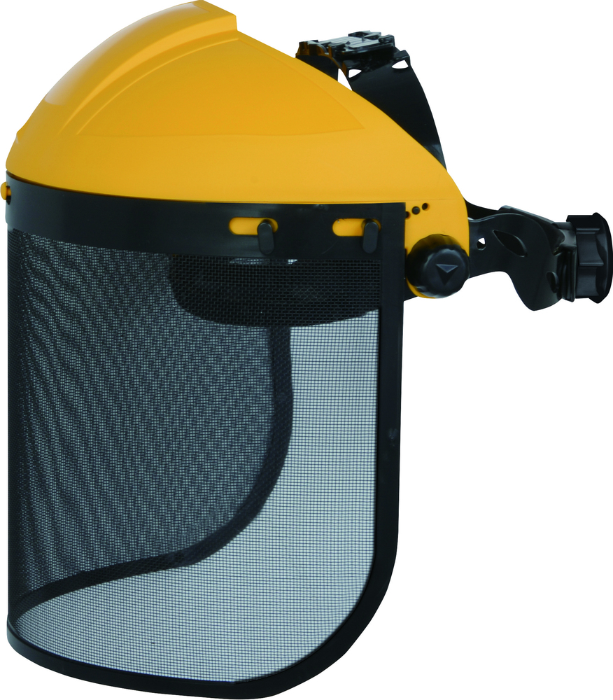 Porte visière de protection noire Pico2 avec visière grillagée pour le bricolage, robuste et ajustable.