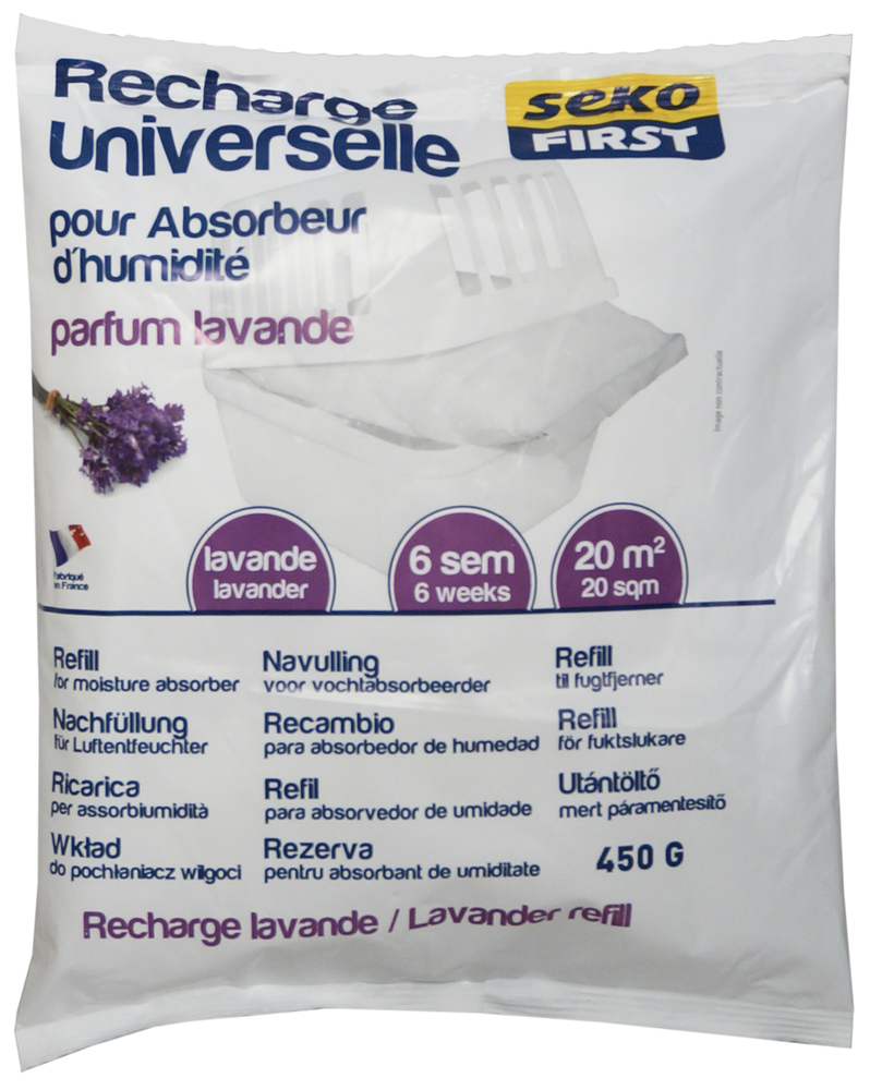Recharge Universelle Lavande Pour Absorbeur d'Humidité Sachet de 450 g