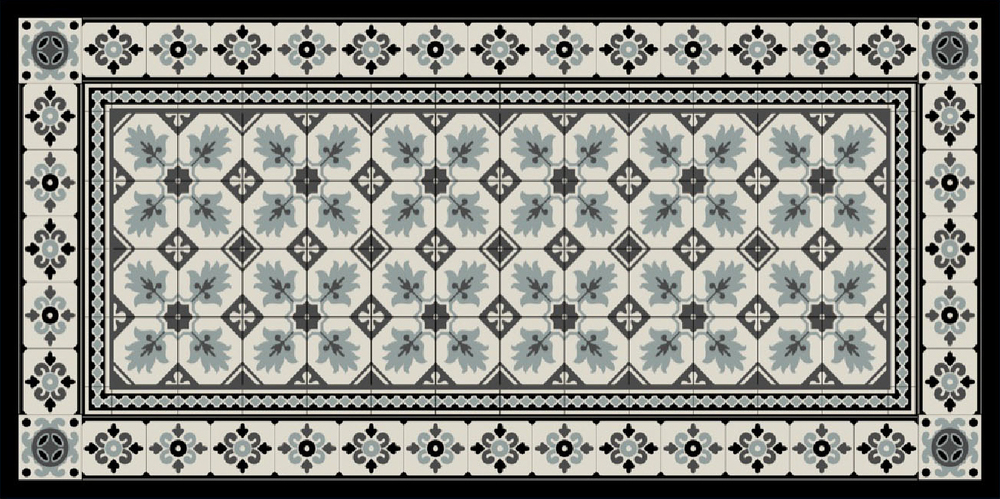 Tapis Velvet Carrelage Gris Noir Beige 