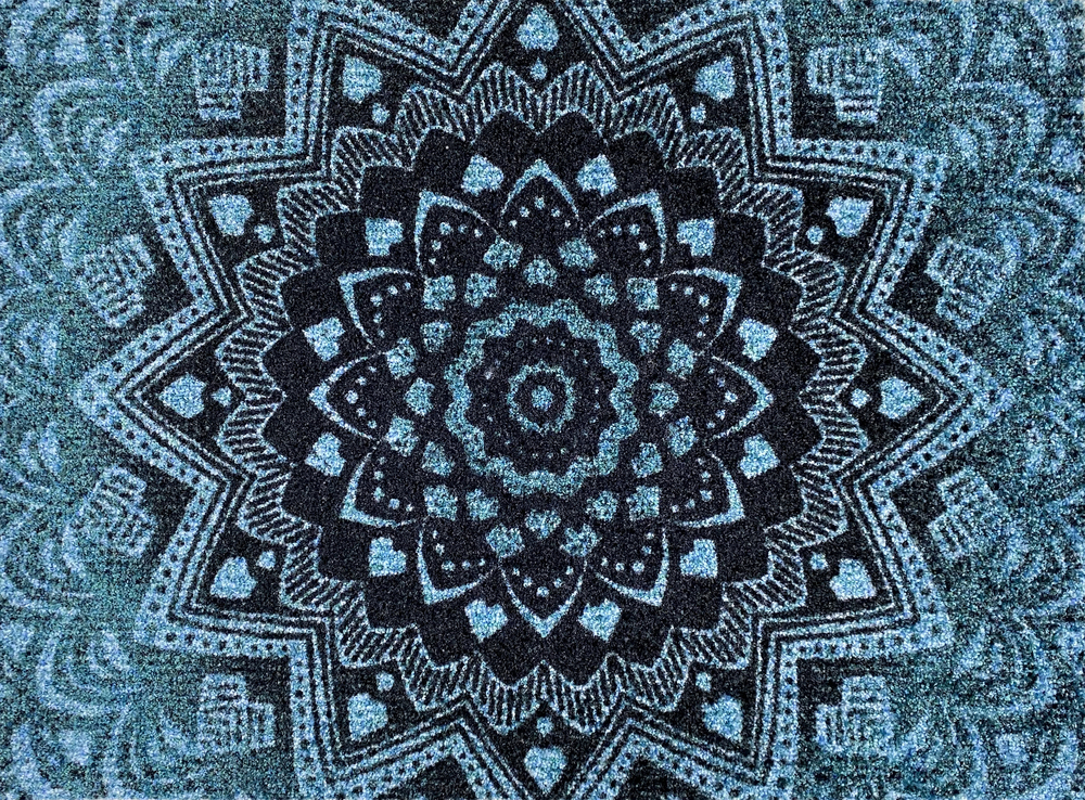 Tapis Création Mandala Wood Turquoise 50x70cm