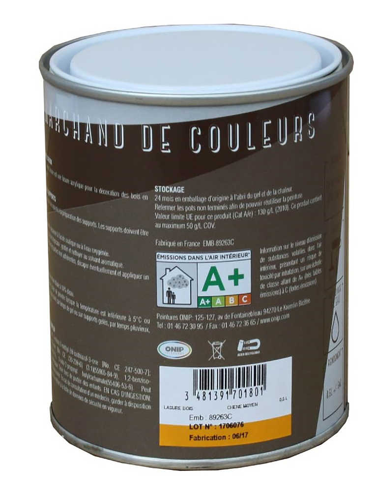 Lasure Acrylique Bois Pot 0L5 LE MARCHAND DE COULEURS DOD