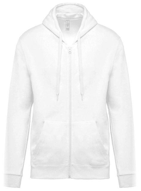 Sweat-Shirt Zippé à Capuche Blanc