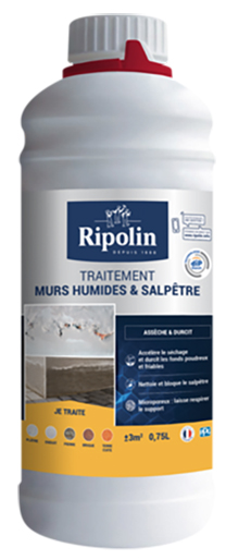  Traitement Murs Humides et Salpêtre Flacon 0.75L Incolore