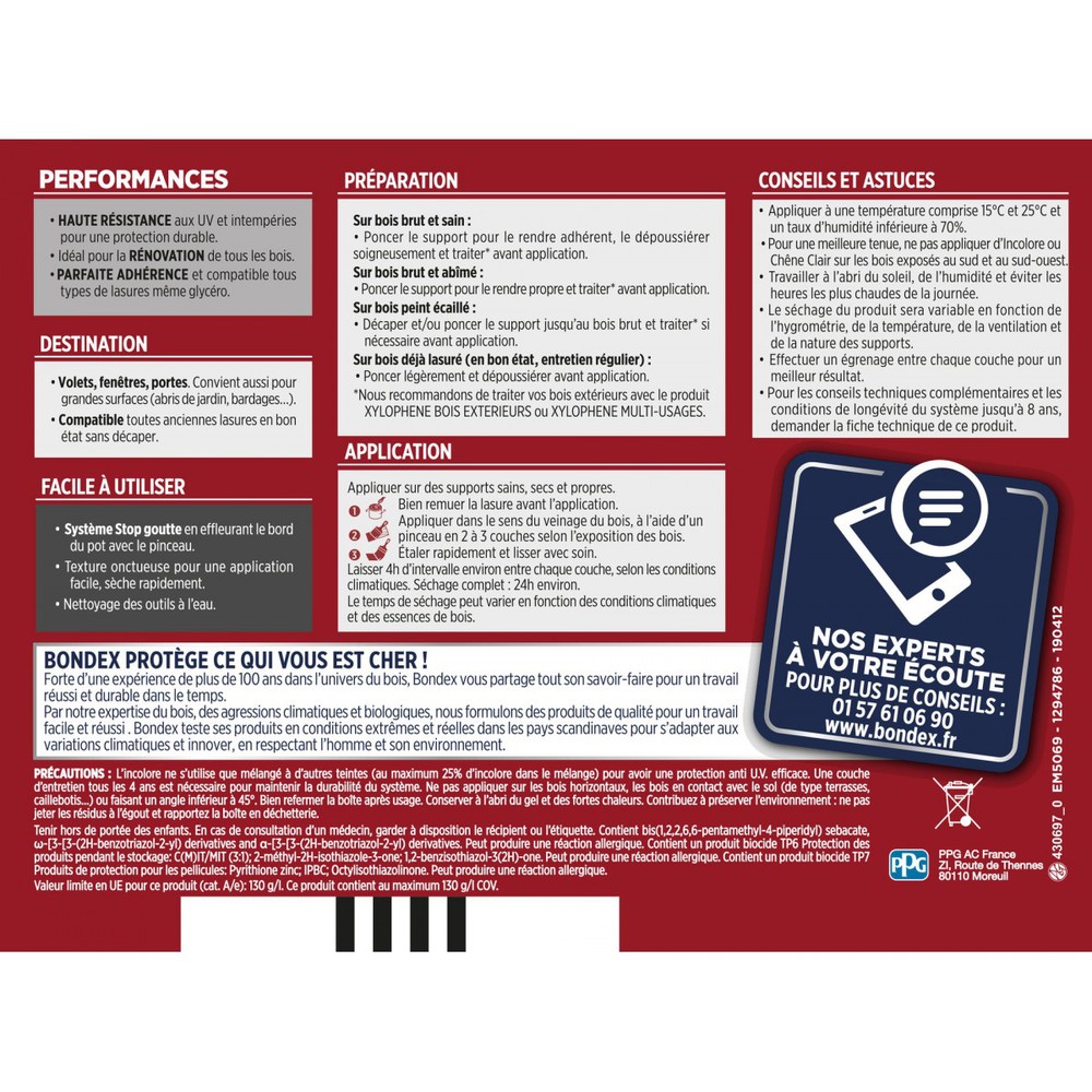 Lasure 8 ans Très Haute Protection Satiné Bidon 1L