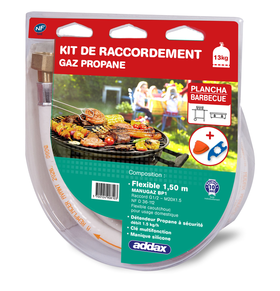 Kit propane de raccordement pour barbecue et plancha 1m50