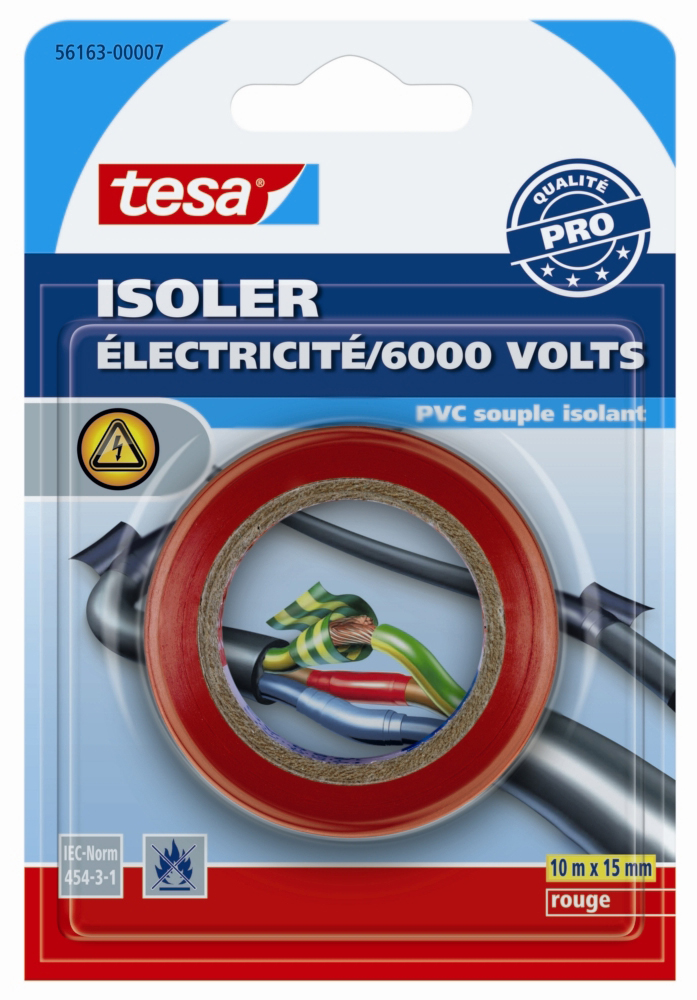 DOD - TESA ISOLER ELECTRIQUE ROUGE10MX15