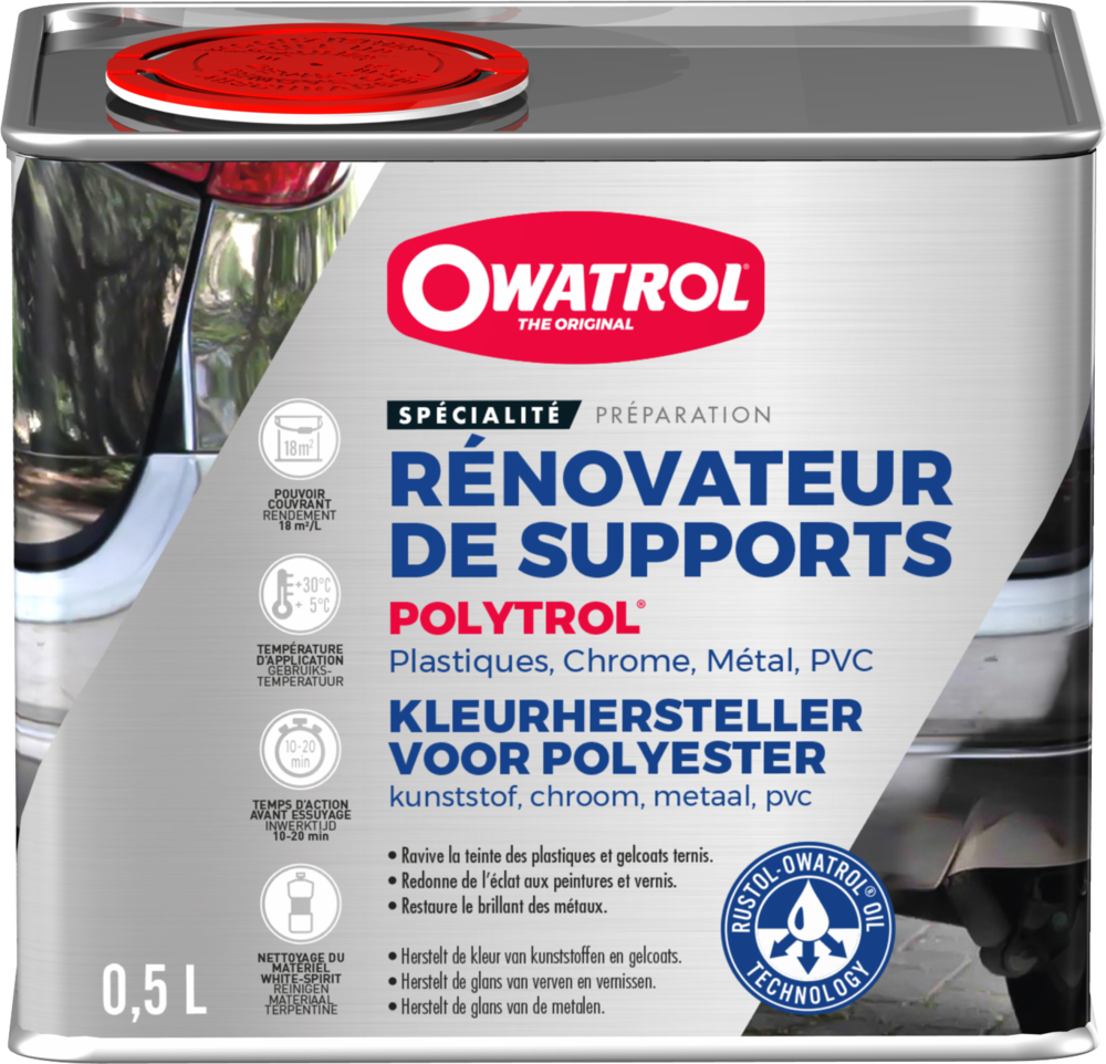 POLYTROL Rénovateur Plastiques, Pierre, Ciment, Métal 0.5L