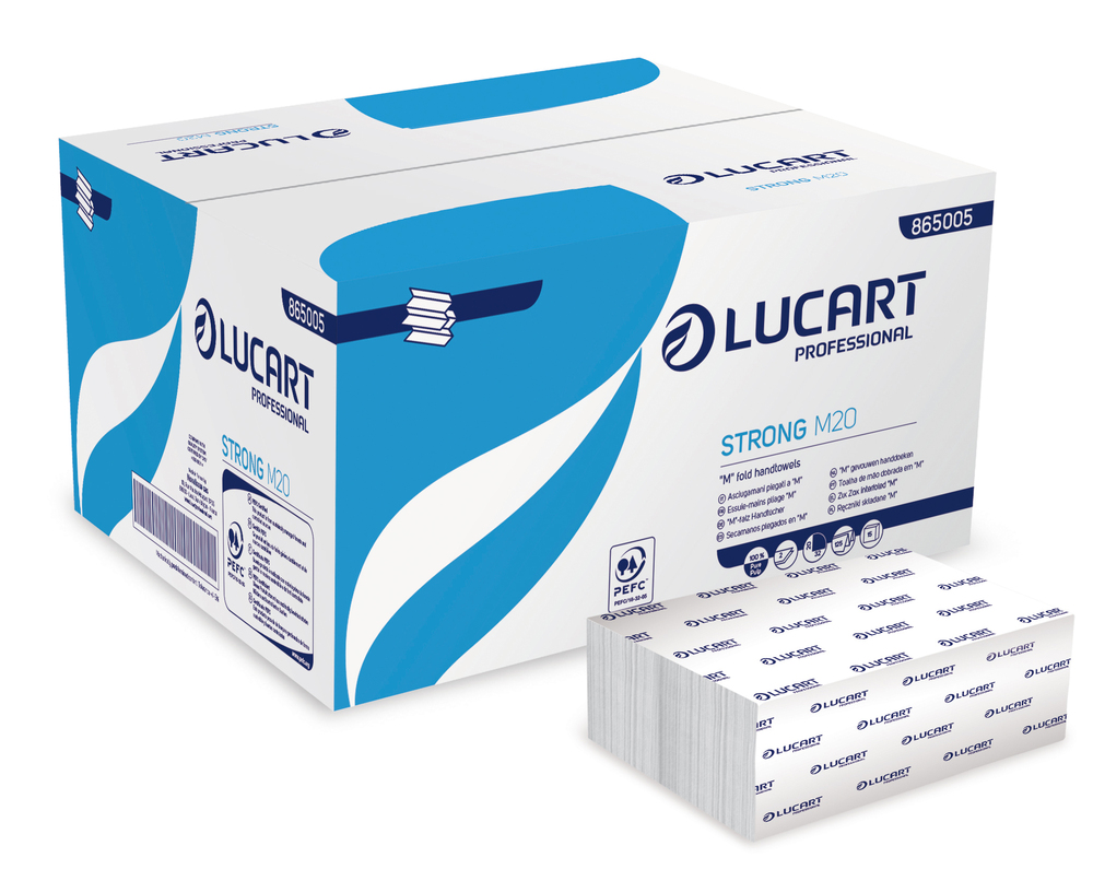 Essuie-Mains Strong Pliage en "M" Carton de 15 Liasses