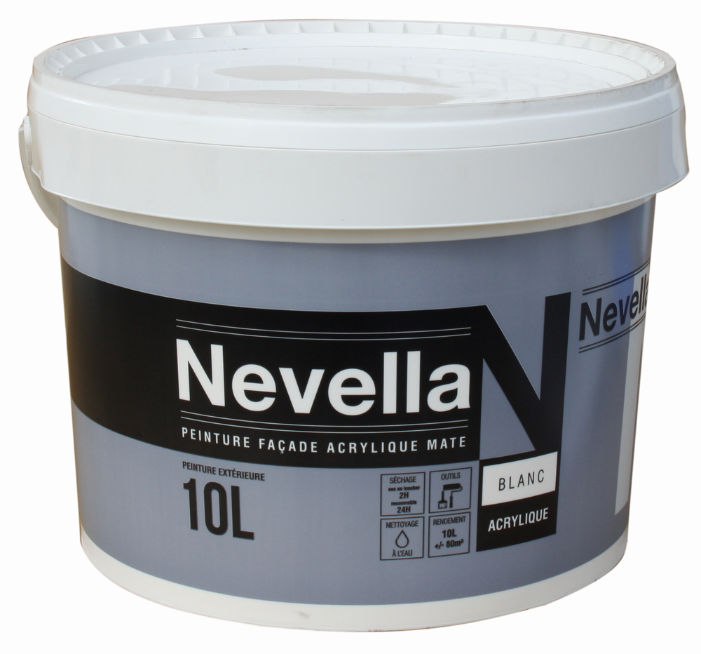 Peinture Façade Acrylique Mate Blanche 10L