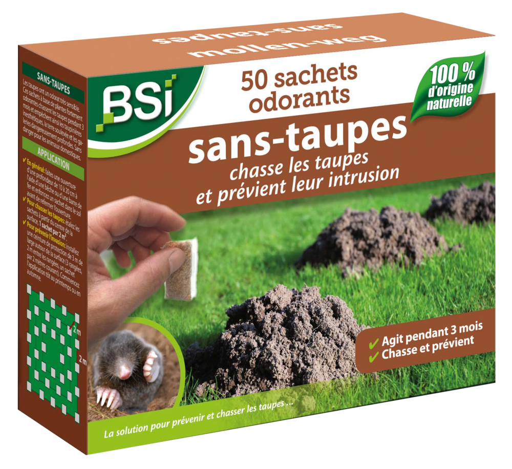 Répulsif Sans Taupes Odorants Boite de 50 sachets