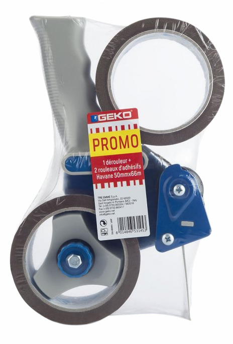 Pack Promo Dérouleur + 2 Rouleaux Emballage Havane 50 mm x 66 m