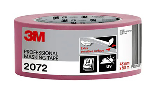 Adhésif de masquage rose 2072 pour surfaces délicates, rouleau de 50 m x 48 mm