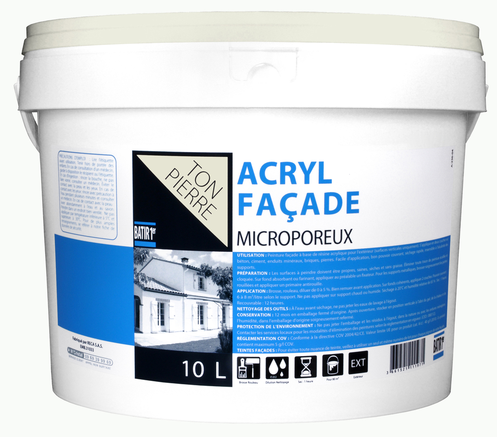 Batir 1er Acryl Façade 10L Ton Pierre