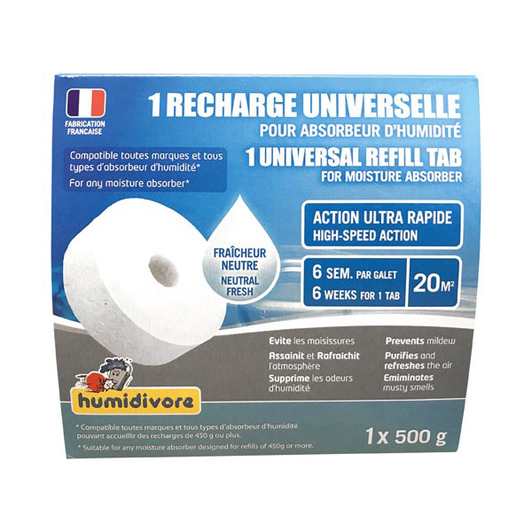 Sachet absorbeurs d'humidité 20m² 500g