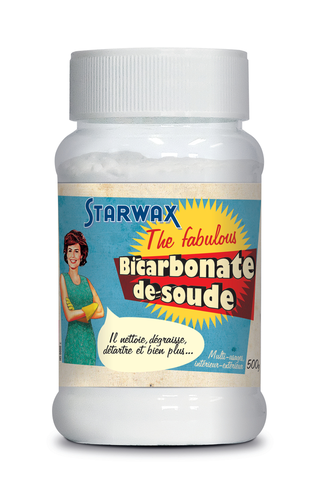 Pot de Bicarbonate de Soude Ménager The Fabulous 500g, poudre blanche multi-usages pour l'entretien.