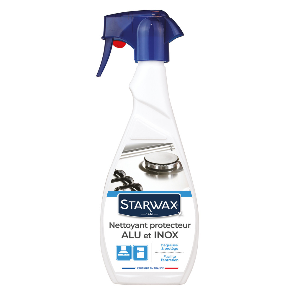 Nettoyant protecteur aluminium et inox pour cuisine, flacon vaporisateur 500 ml