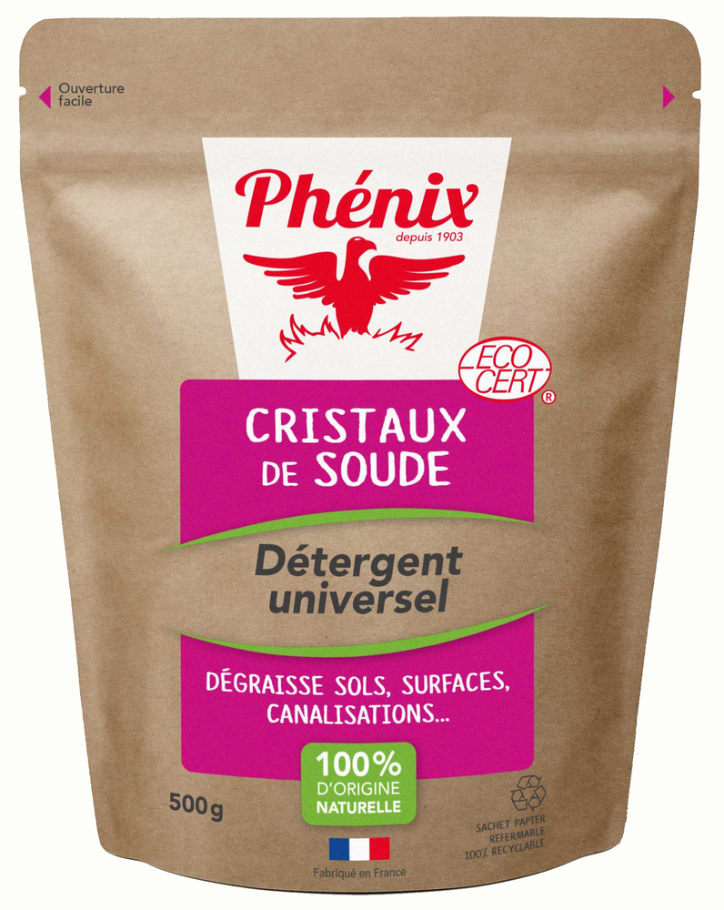 Soude En Cristaux ECODIS – 500g, Nettoyant Multi-usage Français
