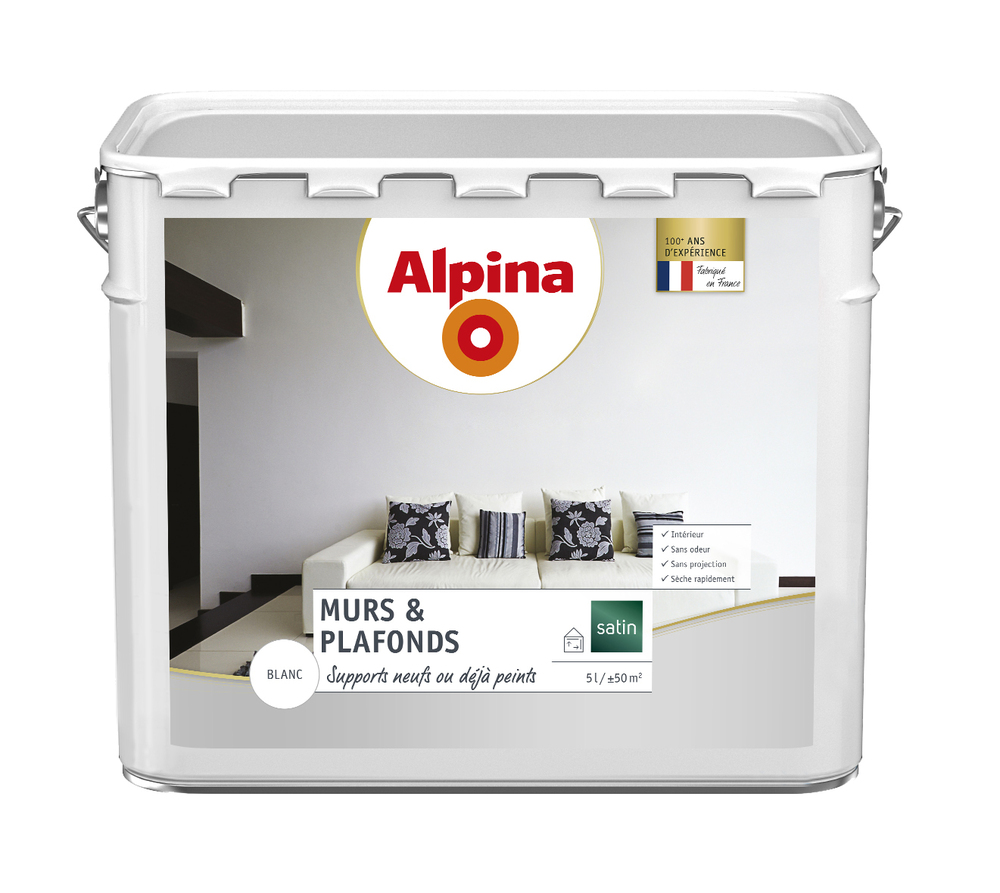 Murs et Plafonds Acrylique Satin Blanc 5L